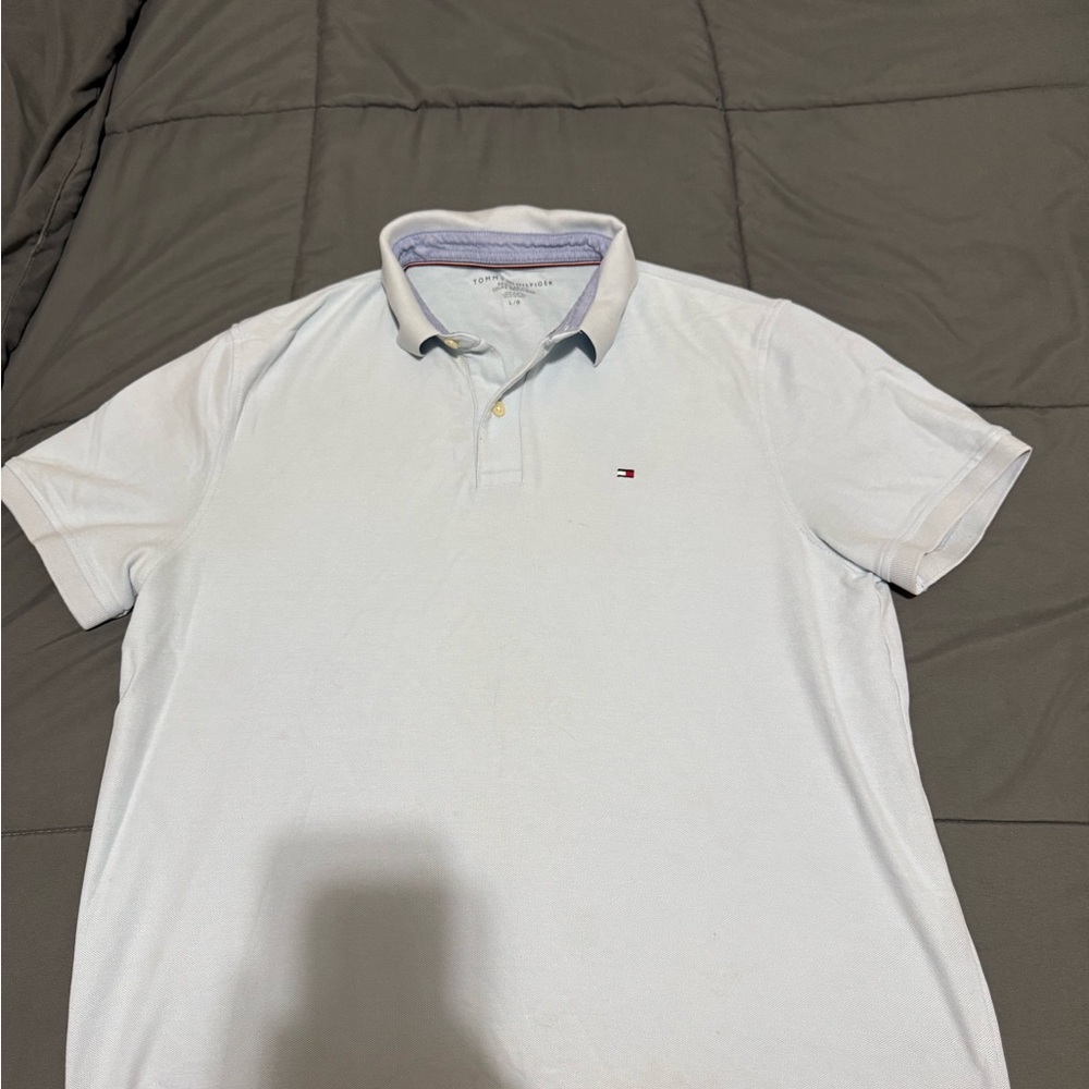 Tommy Hilfiger Men's Light Blue Polo Shirt